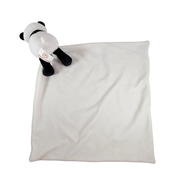 Panda Bear Security Blanket Lovey Plush Baby Comfort Soft Toy Apricot Lamb - Picture 2 of 12